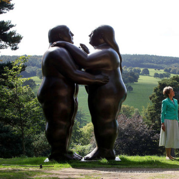 Estátua de casal de bronze abstrato grande tamanho para parque